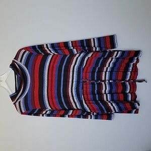Lane Bryant Women's Comfy Casual striped cowl neck sweater tunic top 18/20